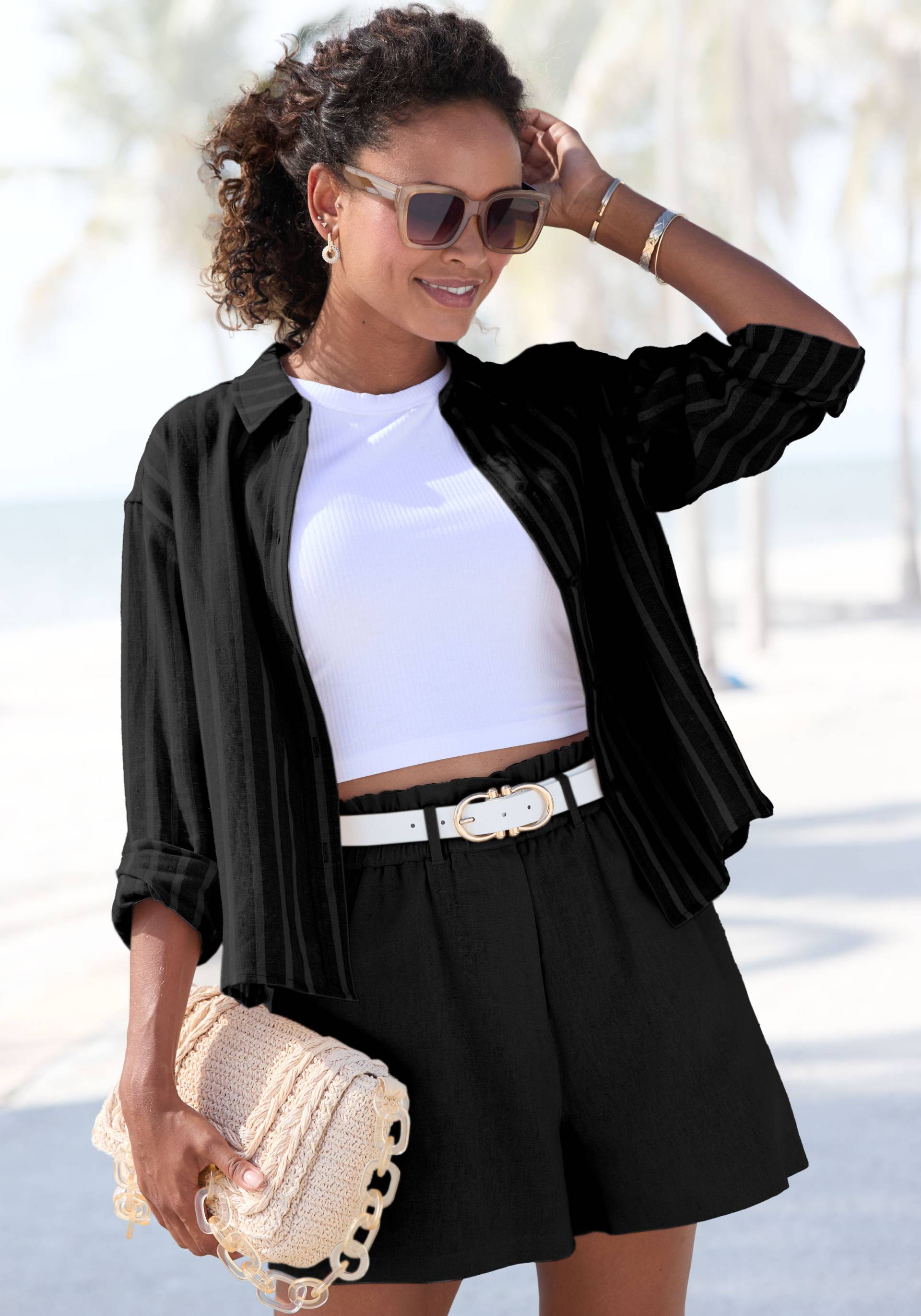 Buffalo Hemdbluse, mit Leinenanteil, luftige Langarmbluse mit Hemdkragen Buffalo Hemdbluse, mit Leinenanteil, luftige Langarmbluse mit Hemdkragen von Buffalo
