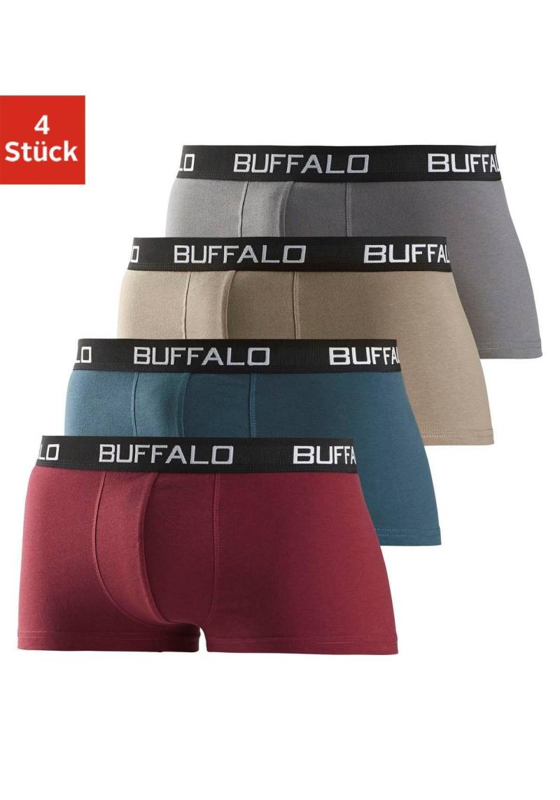 Buffalo Hipster, (Packung, 4 St.), knapp sitzende Boxershorts mit Kontrastbund aus Baumwollmischung von Buffalo