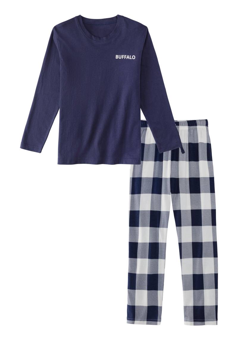 Buffalo Pyjama, (Packung, 2 tlg., 1 Stück), im coolen Karolook von Buffalo