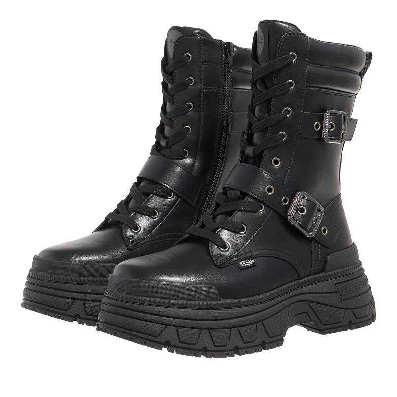 Buffalo Stiefel & Boots - Fusion Lace Up Biker - Gr. 36 (EU) - in Schwarz - für Damen von Buffalo