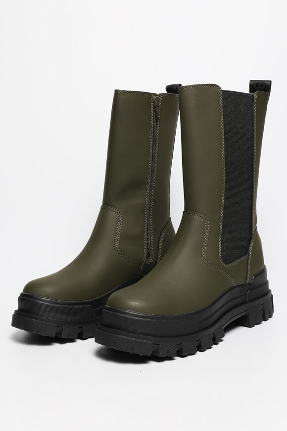 Buffalo Vegan Aspha CLF Rain Plateau Chelsea Boots | Kaki | Damen  | EU36 von Buffalo