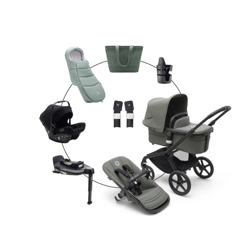 Kombikinderwagen Komplett-Set inkl. Babyschale Turtle Air i-Size, Isofix-Basis 360, Fußsack und Wickeltasche von Bugaboo