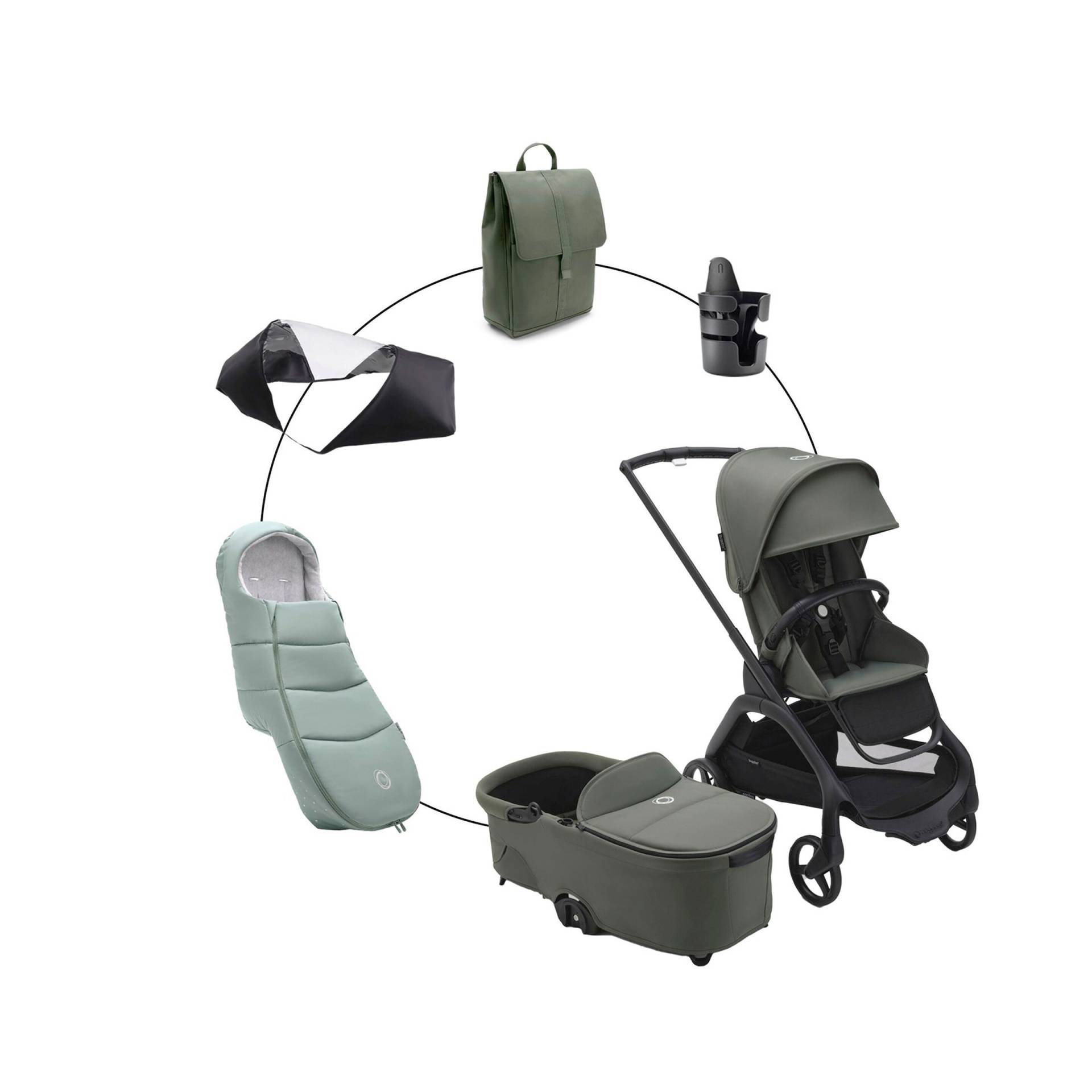 Kombikinderwagen Trio-Set inkl. Fußsack, Wickelrucksack Kombikinderwagen Trio-Set inkl. Fußsack, Wickelrucksack von Bugaboo