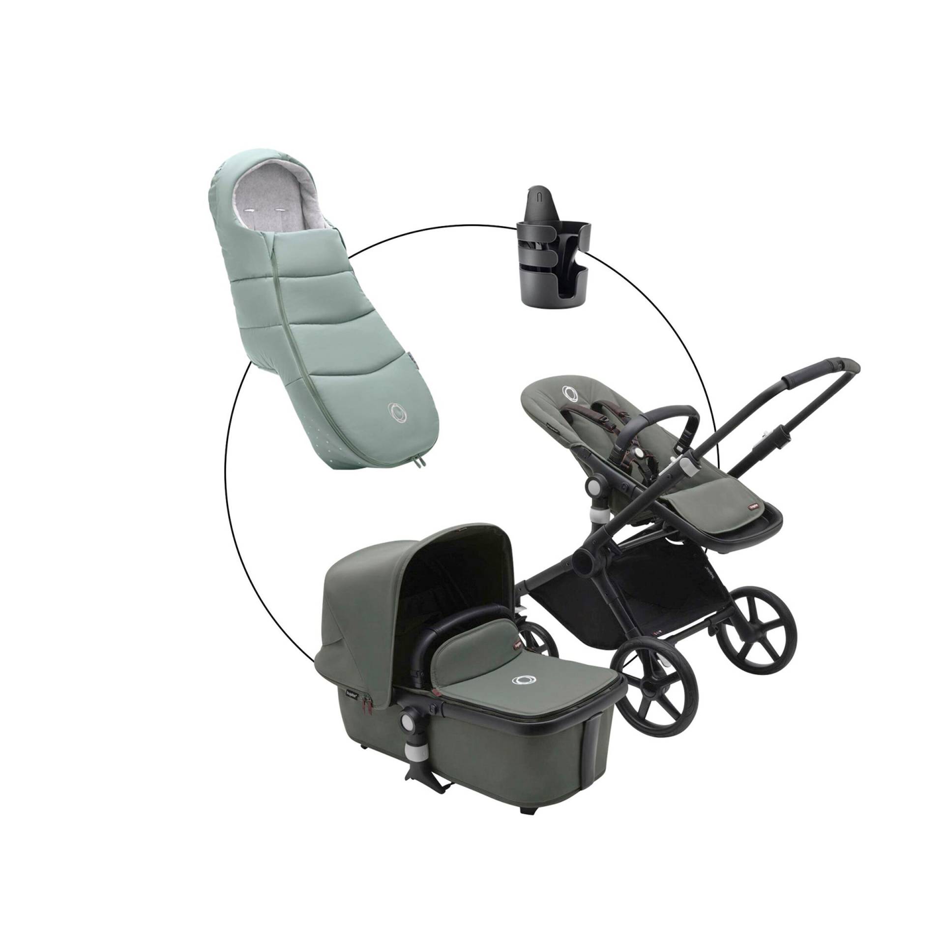 Kombikinderwagen Trio-Set inkl. Fußsack und Getränkehalter Kombikinderwagen Trio-Set inkl. Fußsack und Getränkehalter von Bugaboo