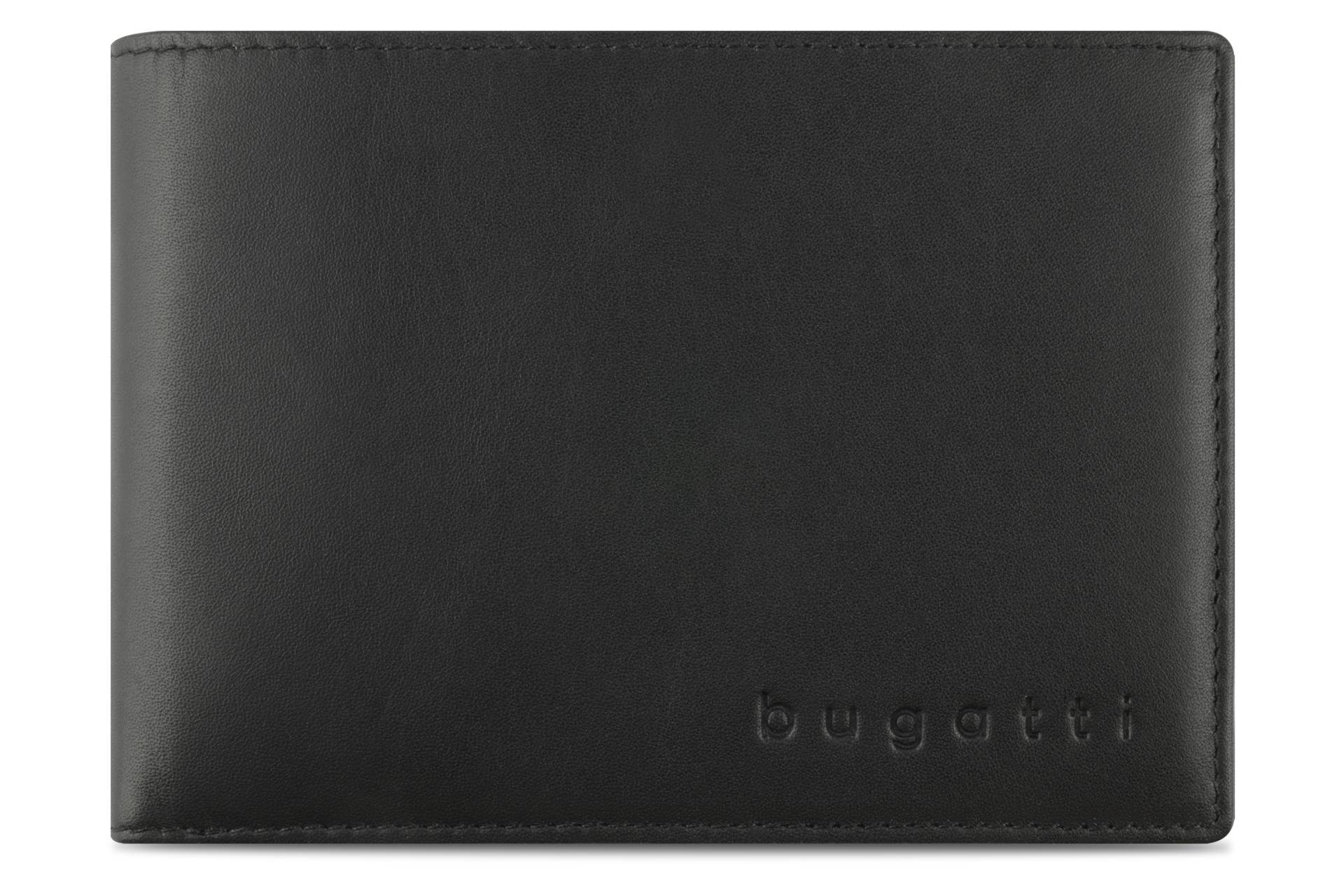 Super Slim RFID, Super Slim Scheintasche Querformat mit Klappe, schwarz von Bugatti