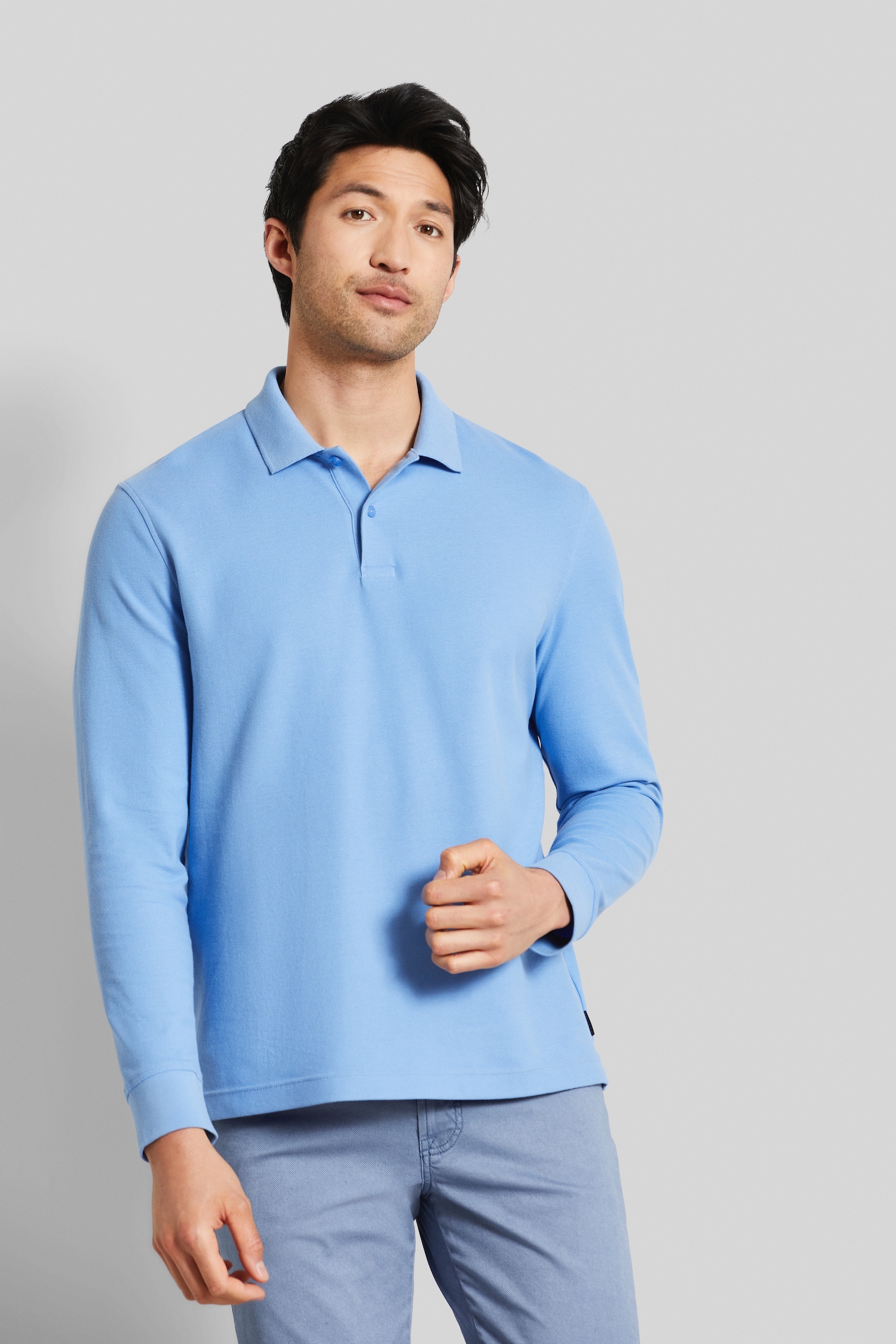 bugatti Langarm-Poloshirt, aus reiner Baumwolle von Bugatti