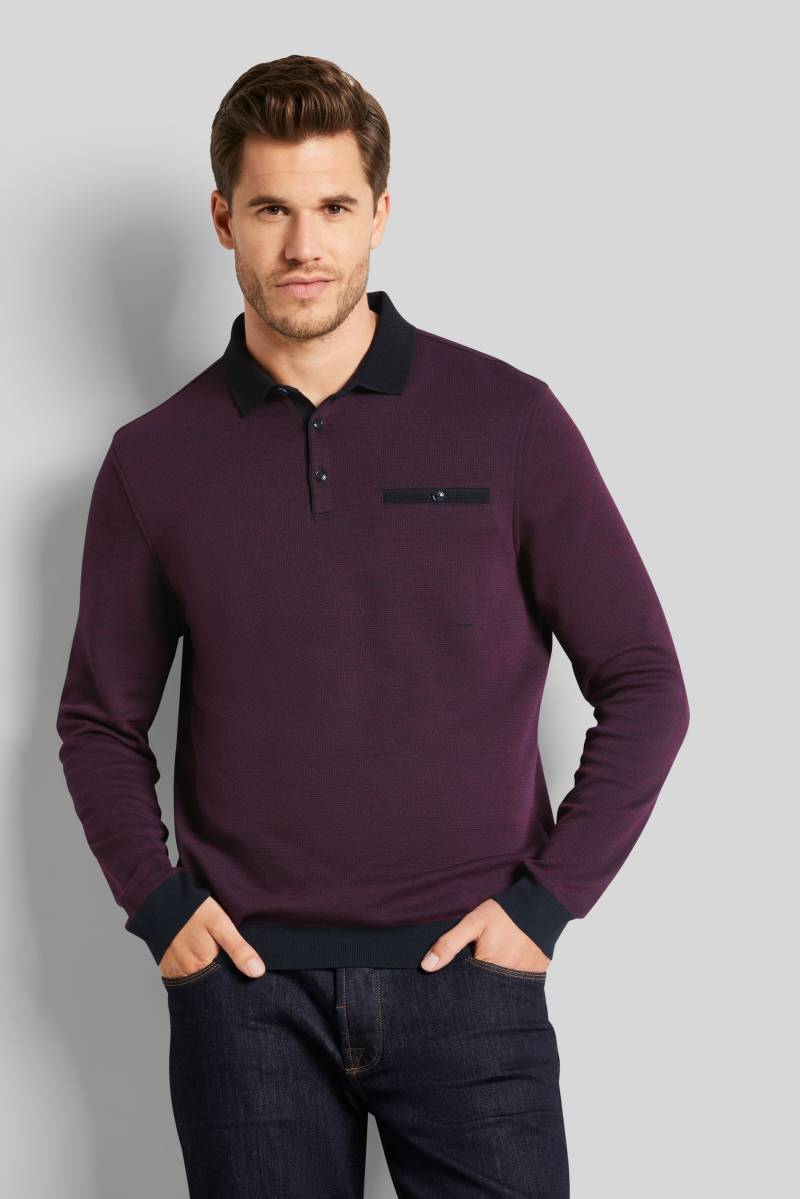 bugatti Langarm-Poloshirt, in 2-tone-Optik von Bugatti