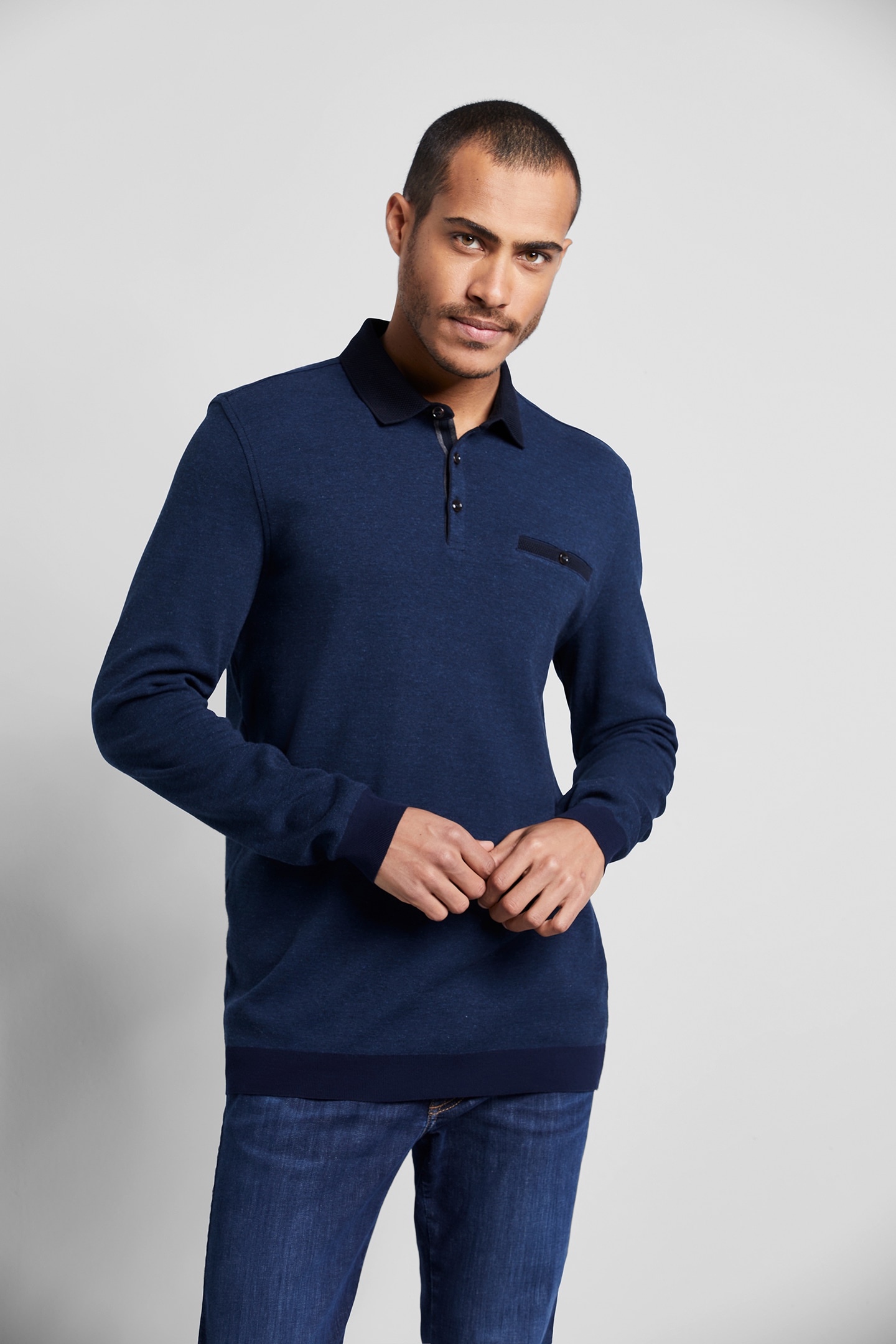 bugatti Langarm-Poloshirt, mit Brusttasche bugatti Langarm-Poloshirt, mit Brusttasche von Bugatti