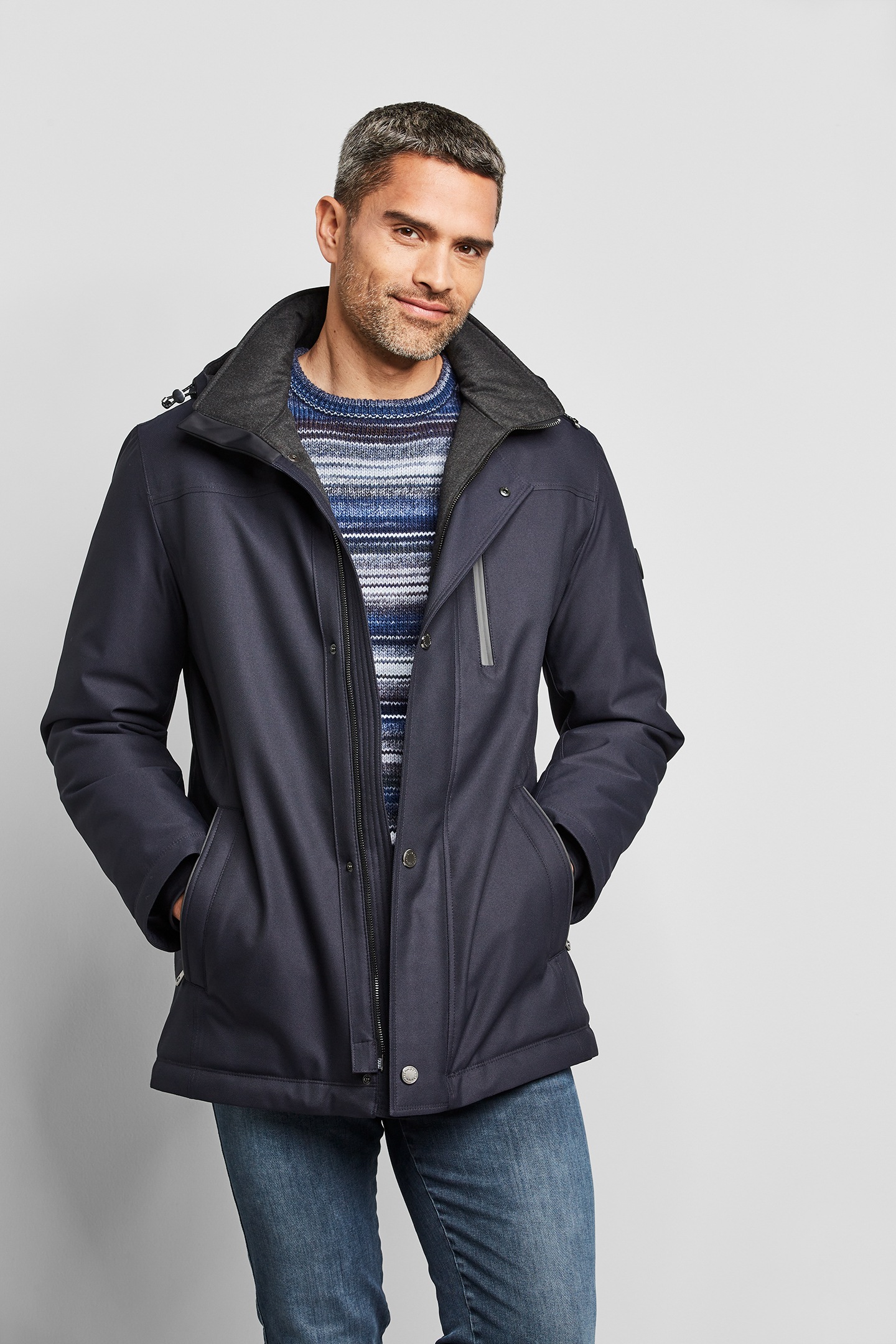 bugatti Langjacke, mit Kapuze, aus der Rainseries von Bugatti