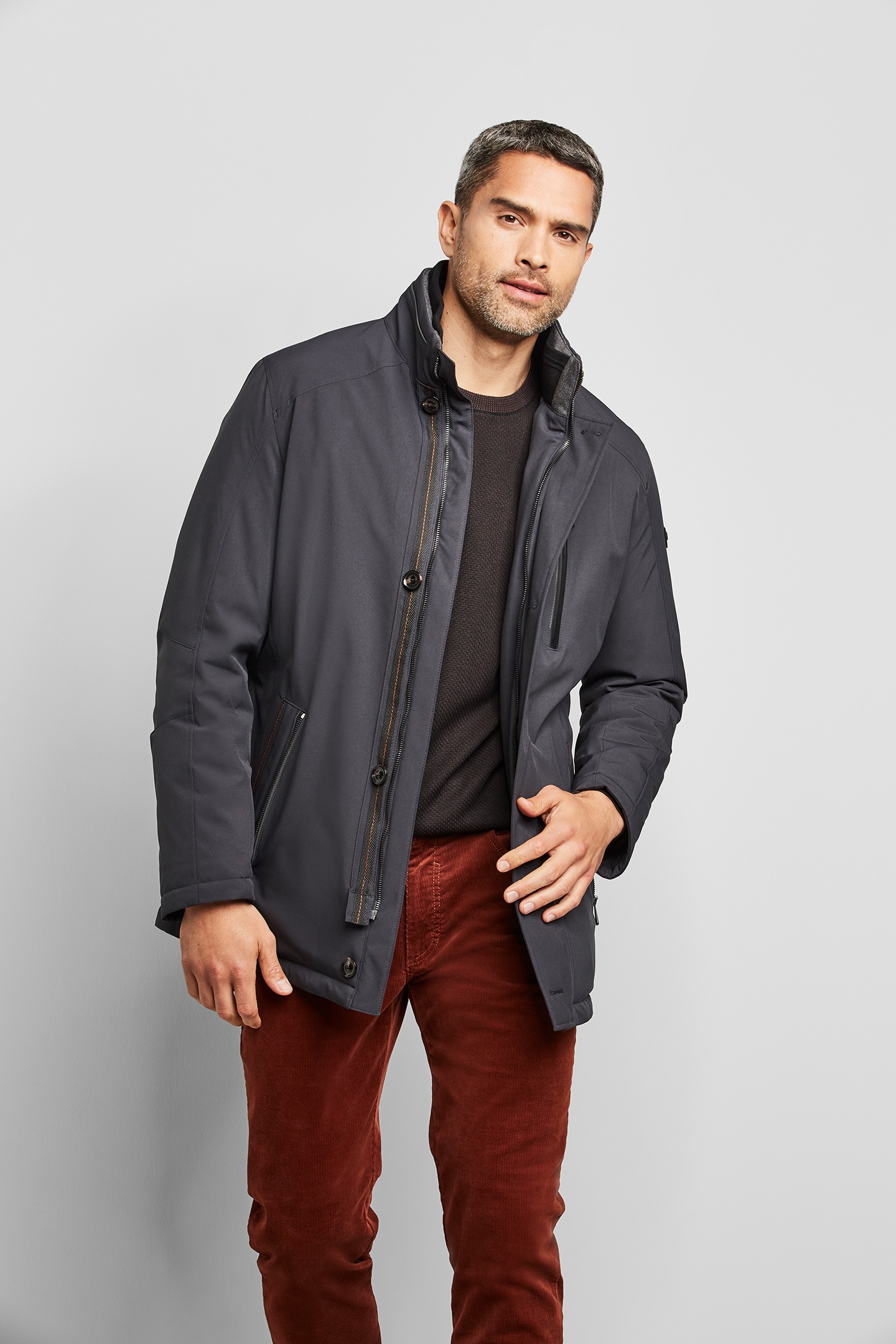 bugatti Langjacke, mit Wollbesatz und Kunstleder bugatti Langjacke, mit Wollbesatz und Kunstleder von Bugatti