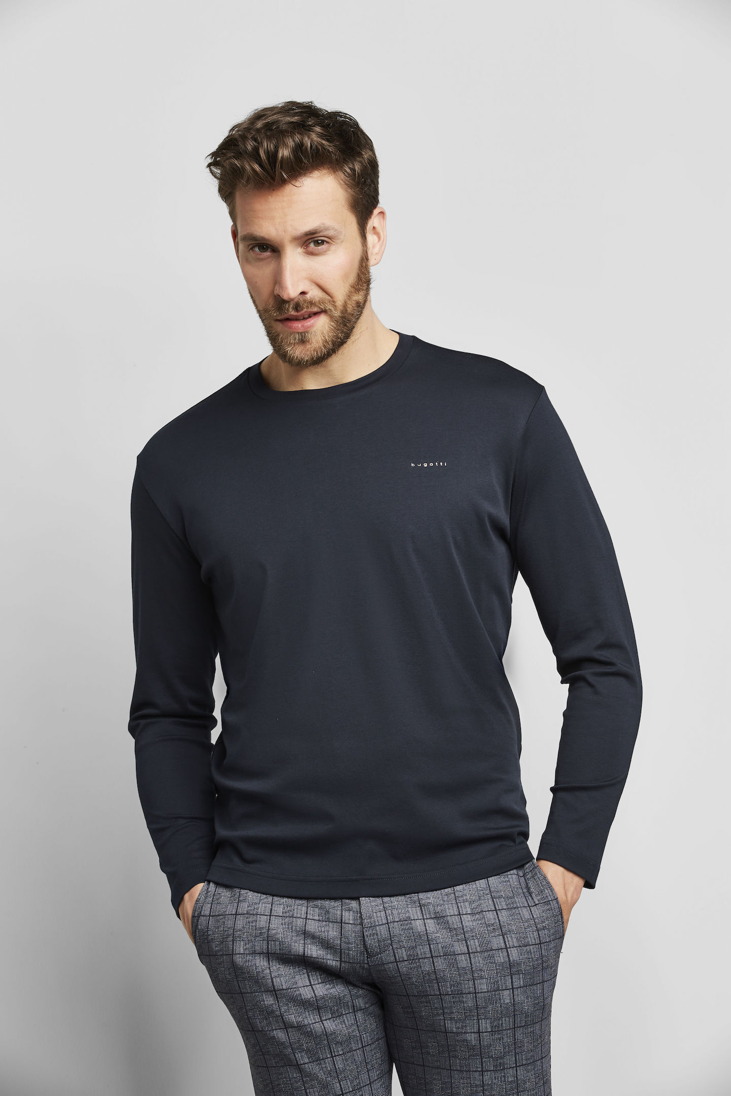 bugatti Longsweatshirt, mit Rundhals von Bugatti