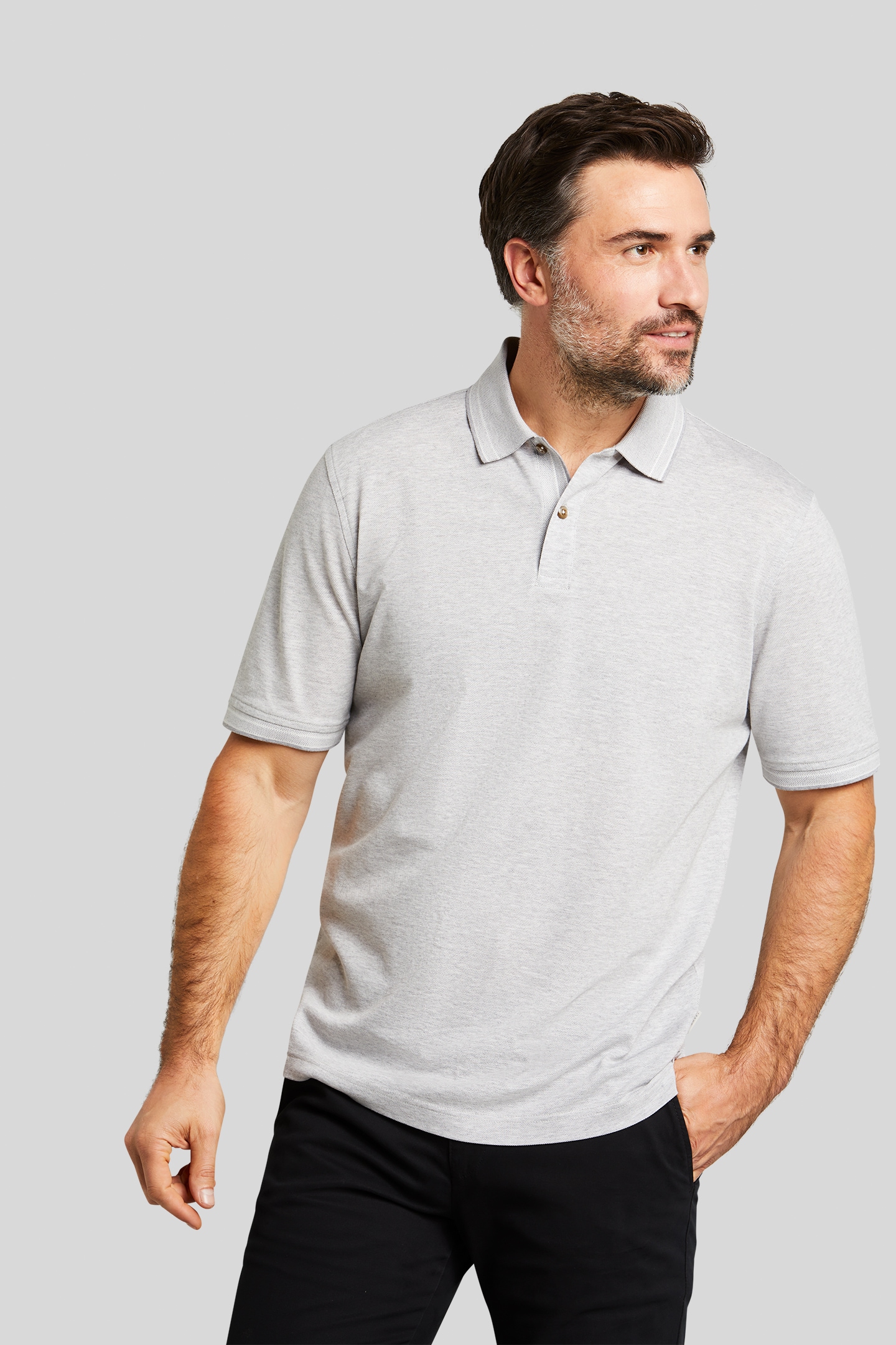 bugatti Poloshirt, in einem two-tone Pique von Bugatti