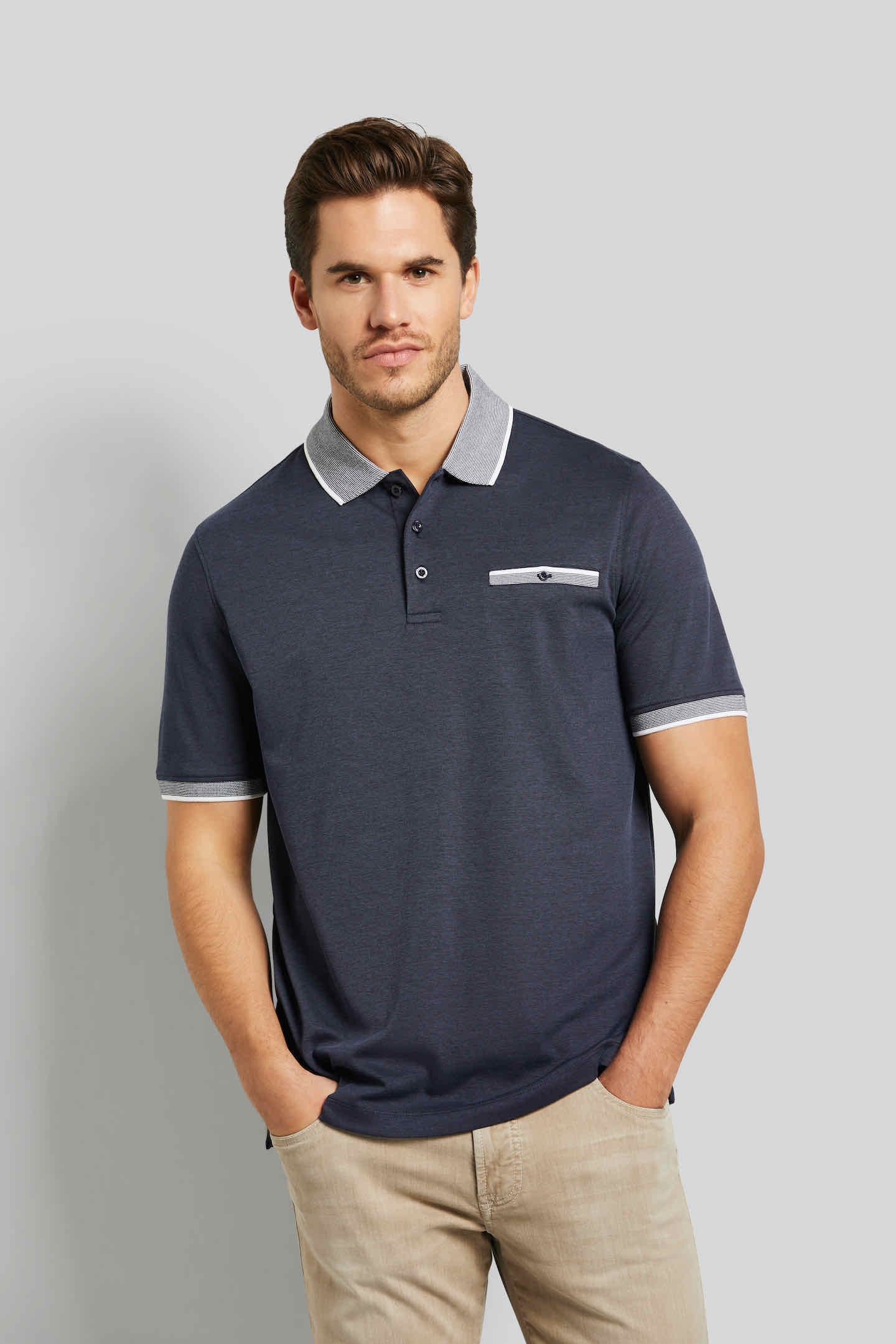 bugatti Poloshirt, mit farblich abgesetzten Details von Bugatti