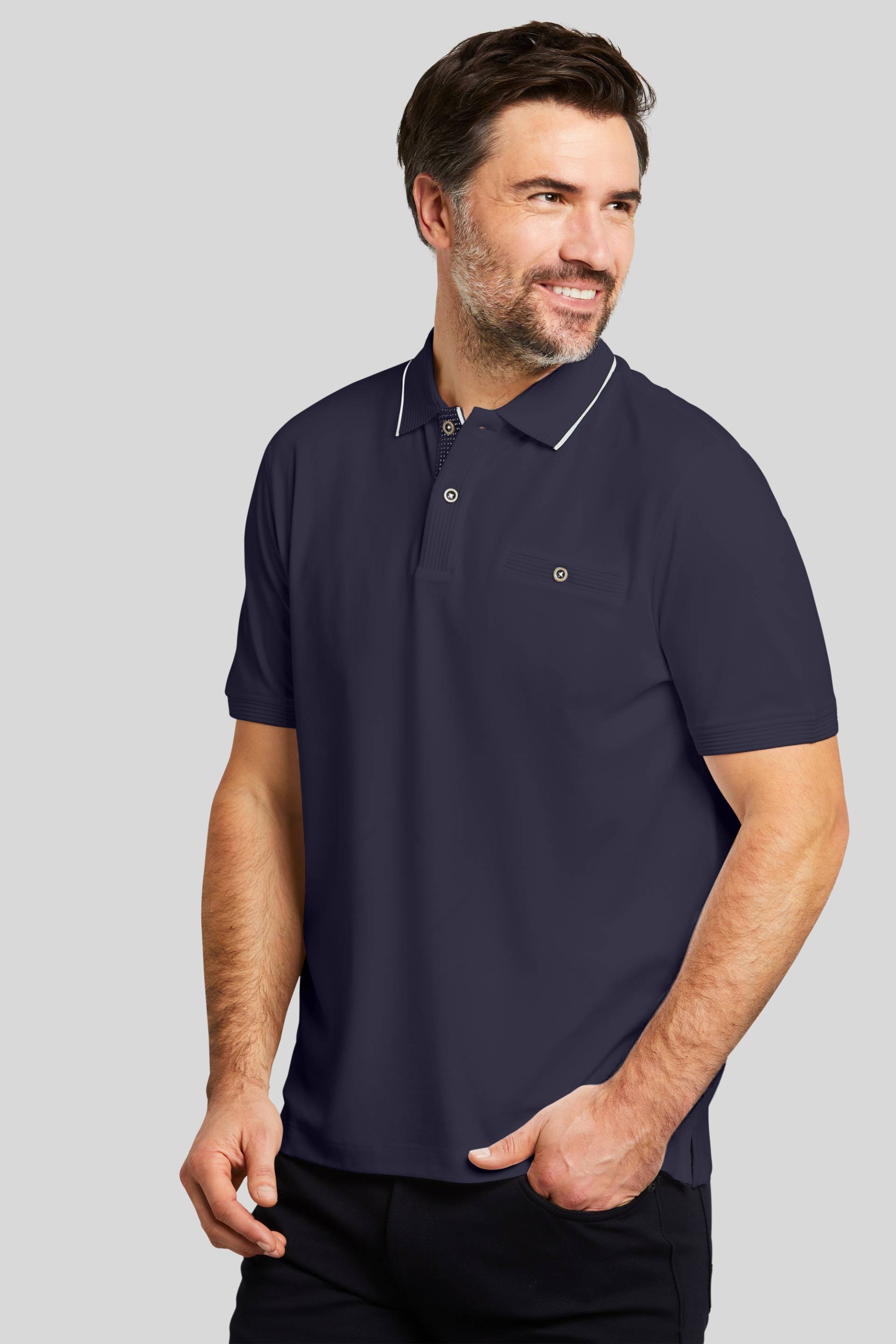 bugatti Poloshirt, mit vielen Struktur-Elementen bugatti Poloshirt, mit vielen Struktur-Elementen von Bugatti