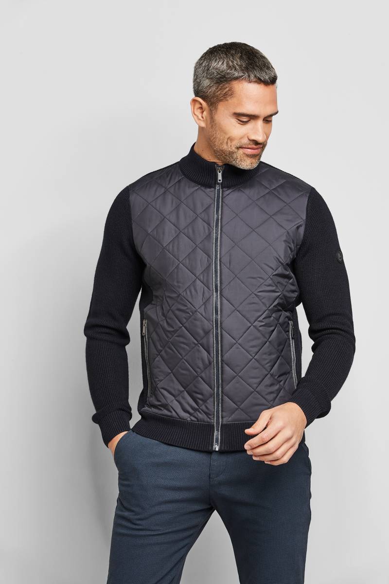 bugatti Strickjacke, mit Nylon am Vorderteil in Rautenstepp von Bugatti