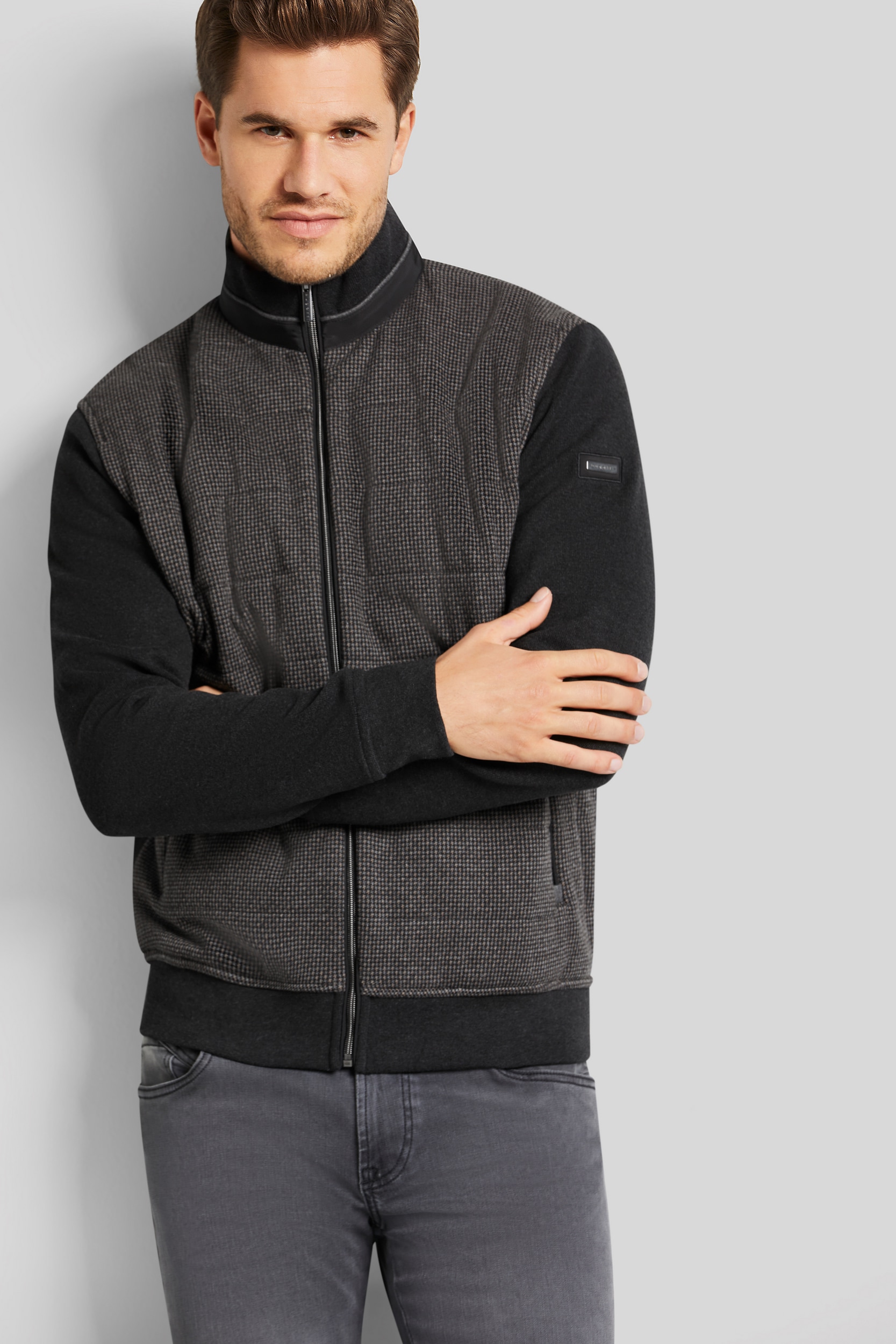 bugatti Sweatjacke, im Pepitamuster von Bugatti