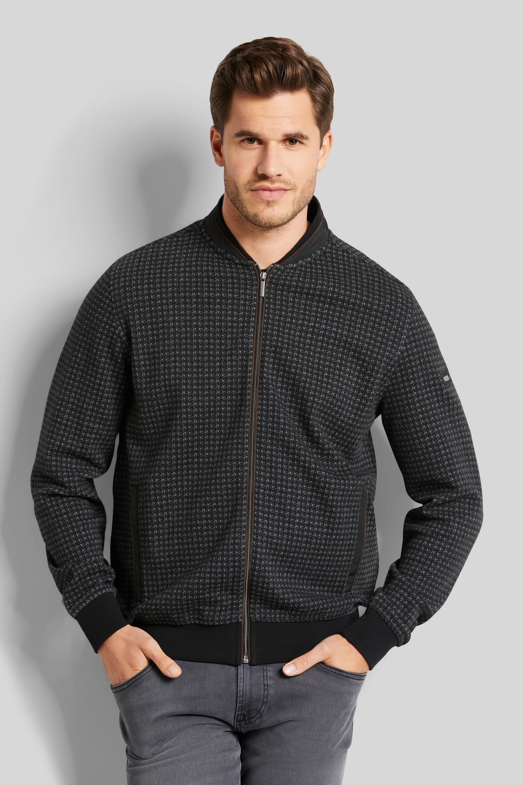 bugatti Sweatjacke, mit Collegekragen von Bugatti