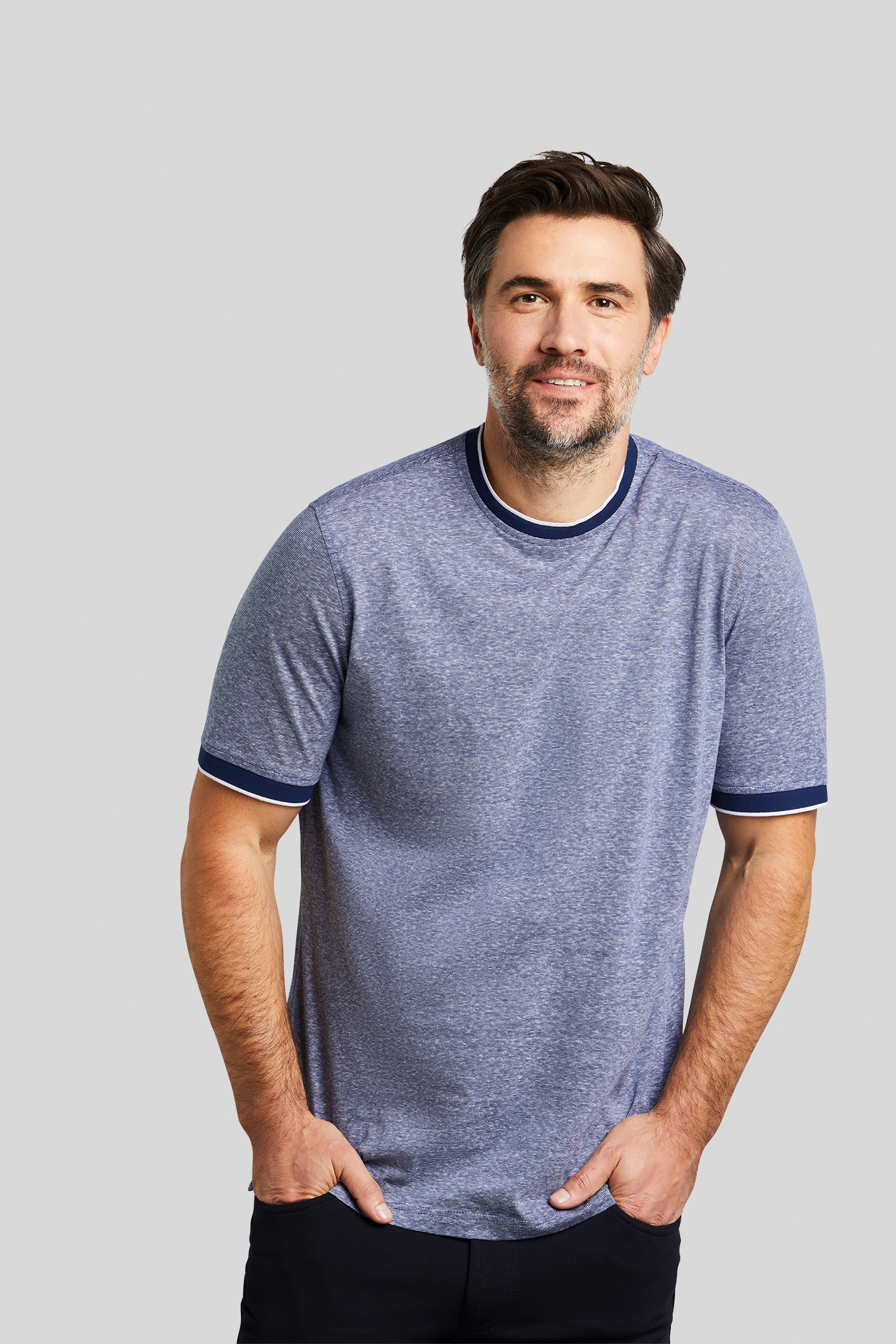 bugatti T-Shirt, aus organic Cotton und Leinen-Mix bugatti T-Shirt, aus organic Cotton und Leinen-Mix von Bugatti