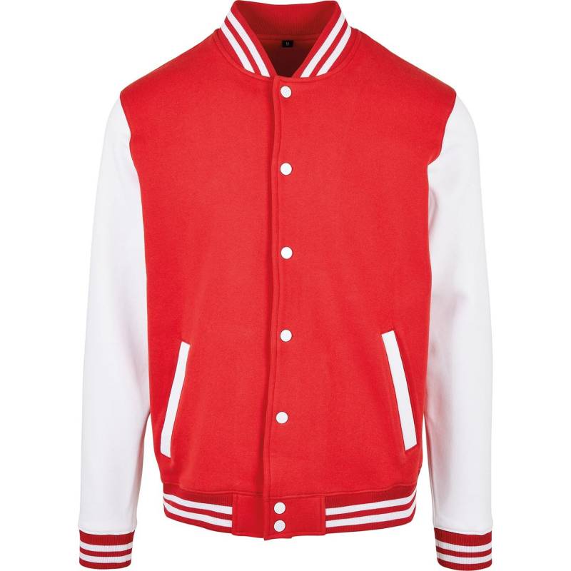 Basic College Jacke Herren Rot Bunt 3XL von Build Your Own