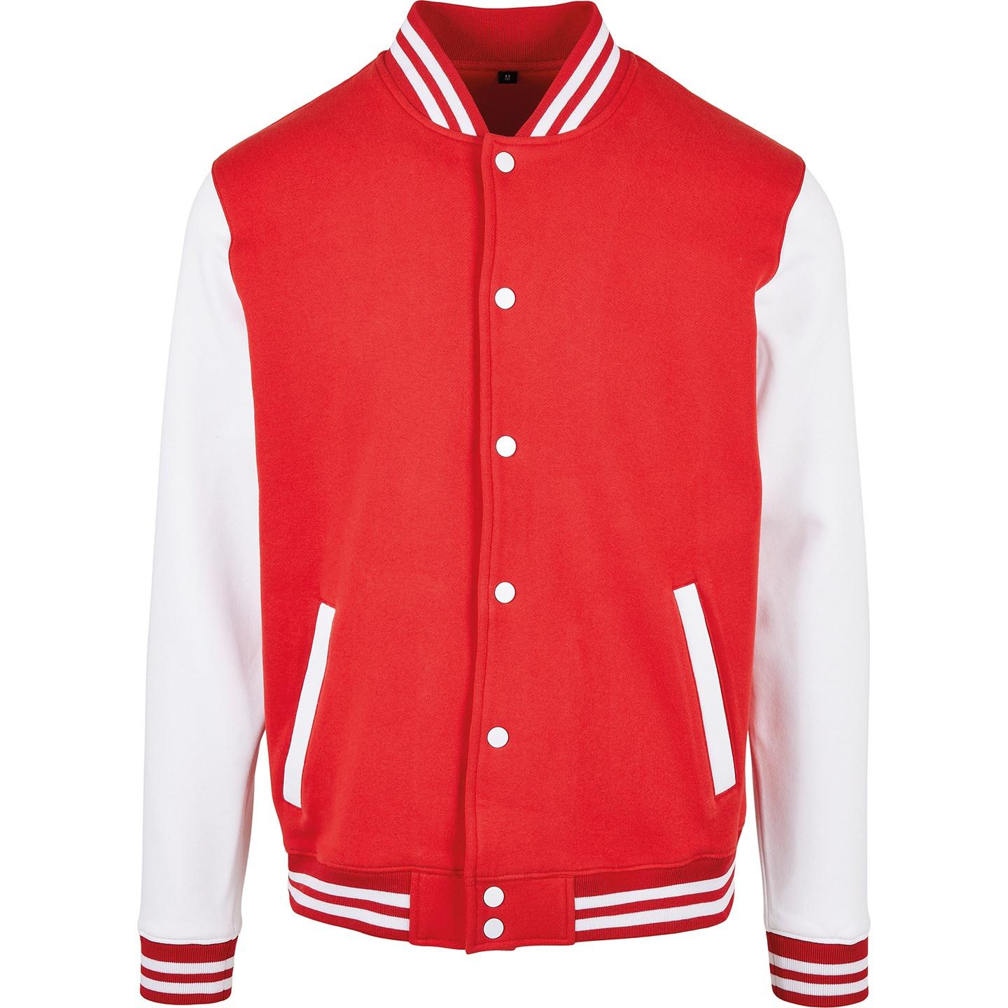 Basic College Jacke Herren Rot Bunt 4XL von Build Your Own