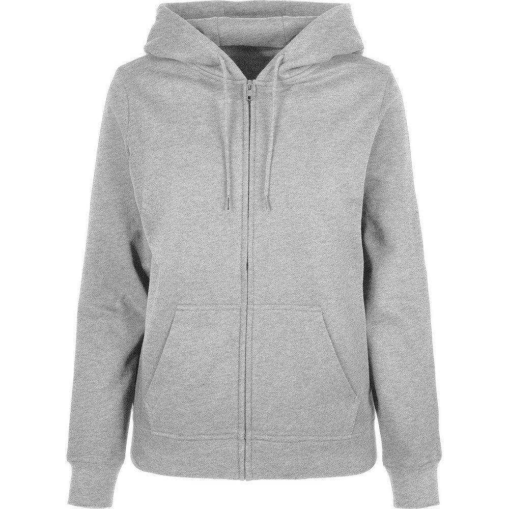 Basic Hoodie Mit Durchgehendem Reißverschluss Damen Grau 38 von Build Your Own