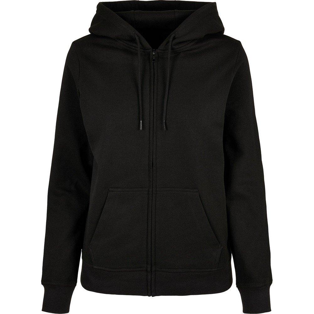 Basic Hoodie Mit Durchgehendem Reißverschluss Damen Schwarz 34 von Build Your Own