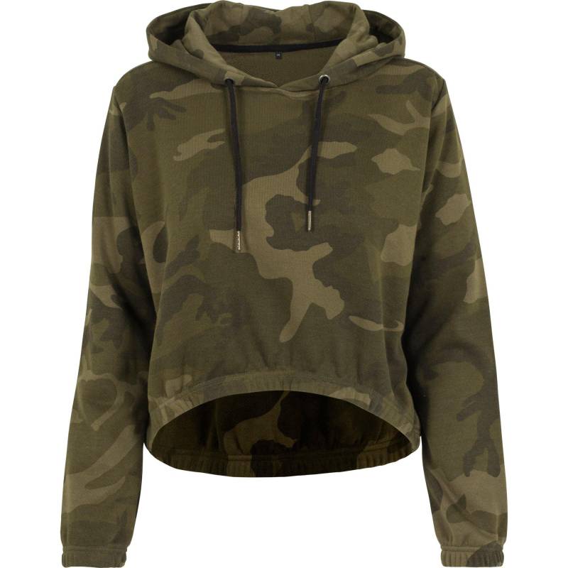 Camo Cropkapuzenpullover Damen Olivegrün S von Build Your Own