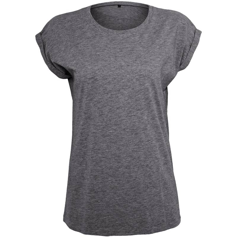 Dame Verlängerte Schulter Tshirt Damen Charcoal Black M von Build Your Own