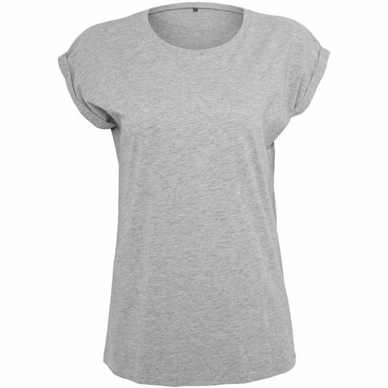 Dame Verlängerte Schulter Tshirt Damen Grau M von Build Your Own