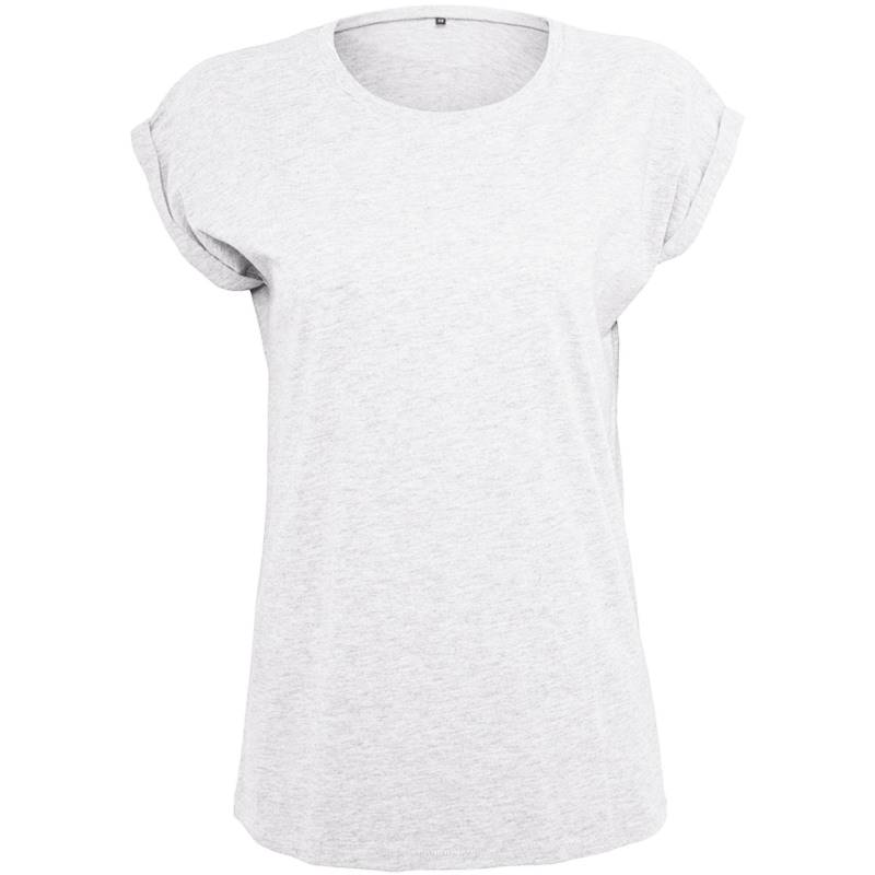 Dame Verlängerte Schulter Tshirt Damen Weiss XS von Build Your Own