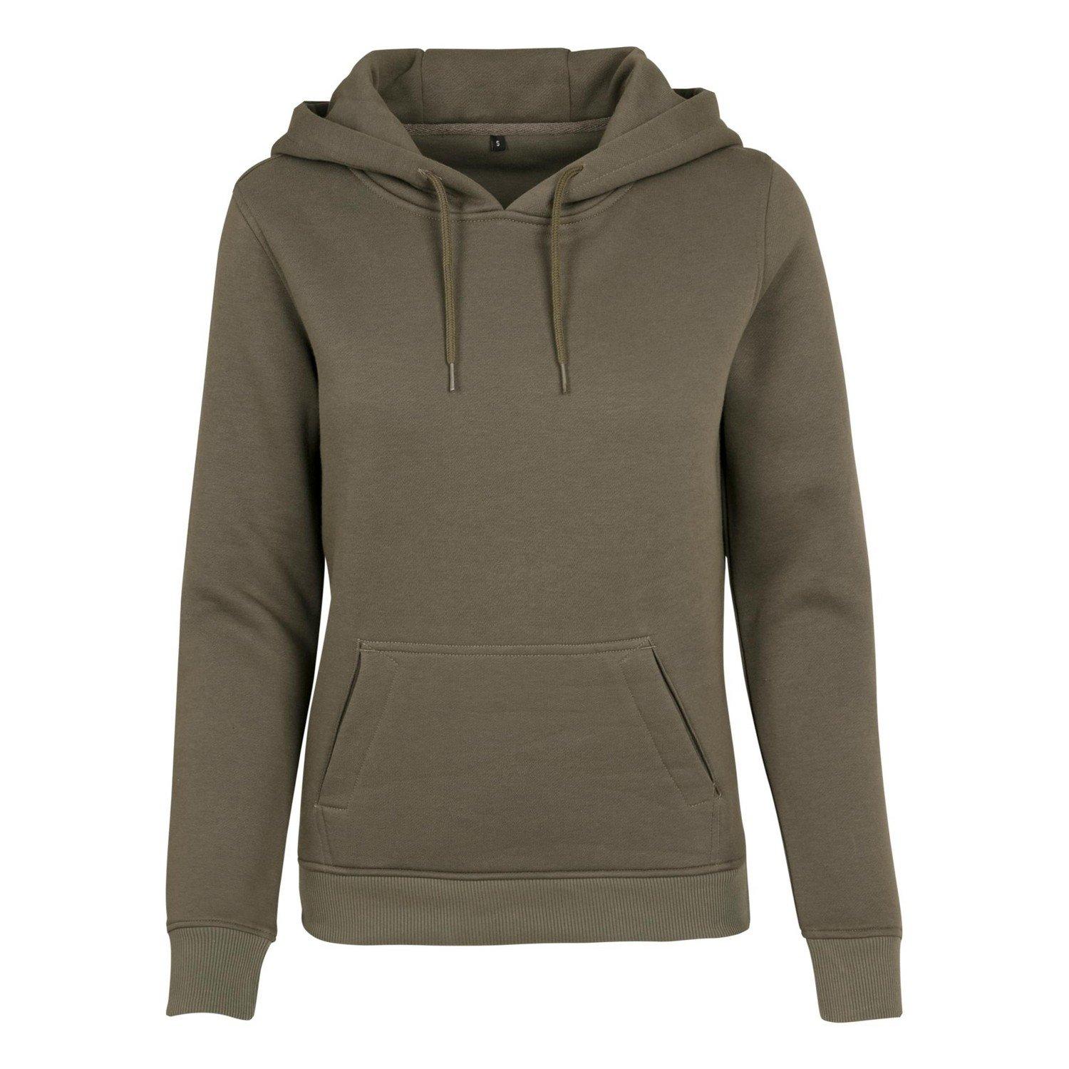 Kapuzenpullover Damen Olivegrün S von Build Your Own