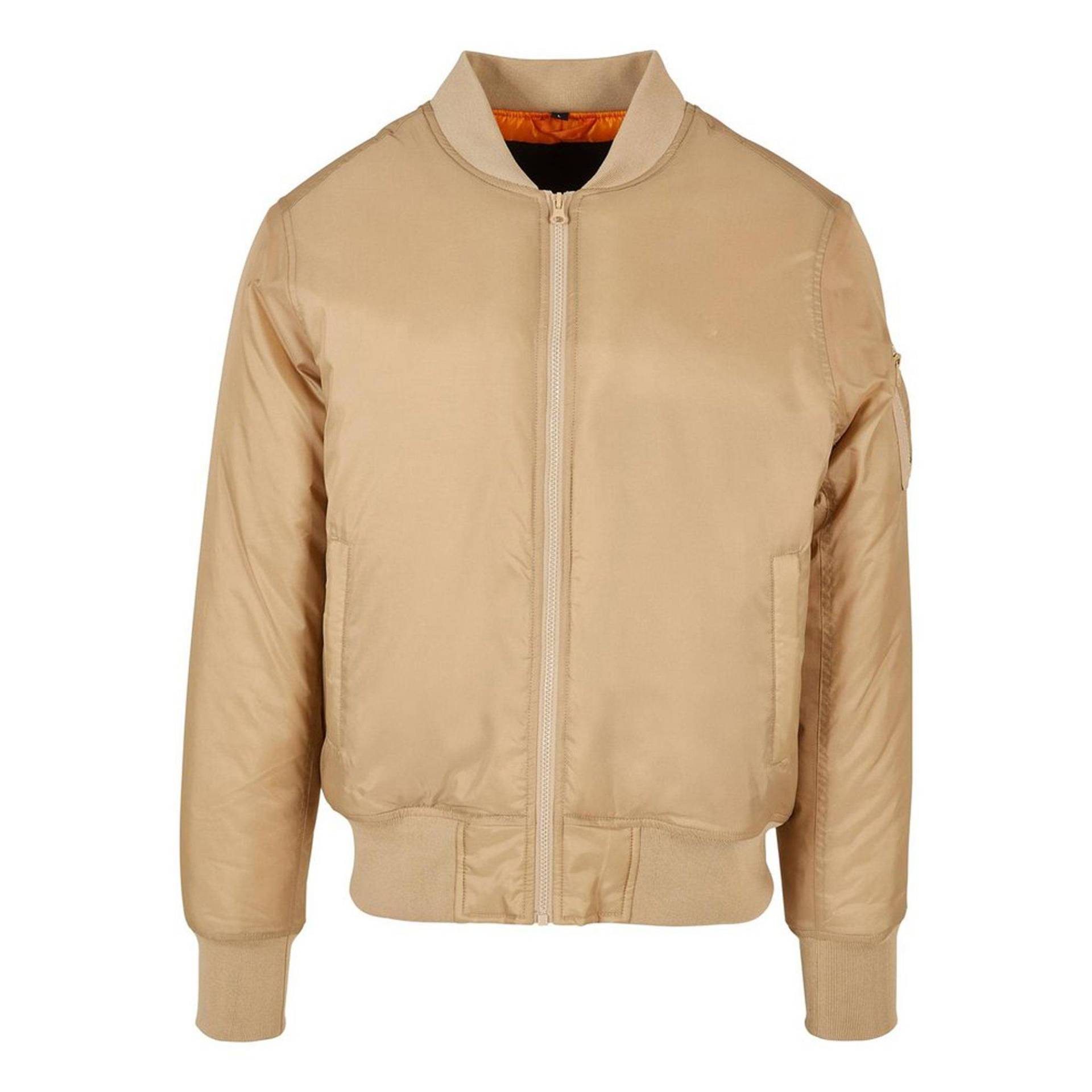 Kontrast Bomberjacke Herren Beige 3XL von Build Your Own