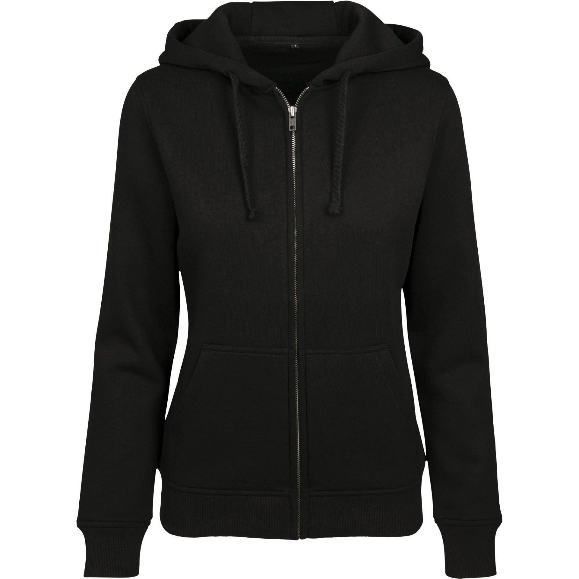 Merch Hoodie Mit Durchgehendem Reißverschluss Damen Schwarz S von Build Your Own