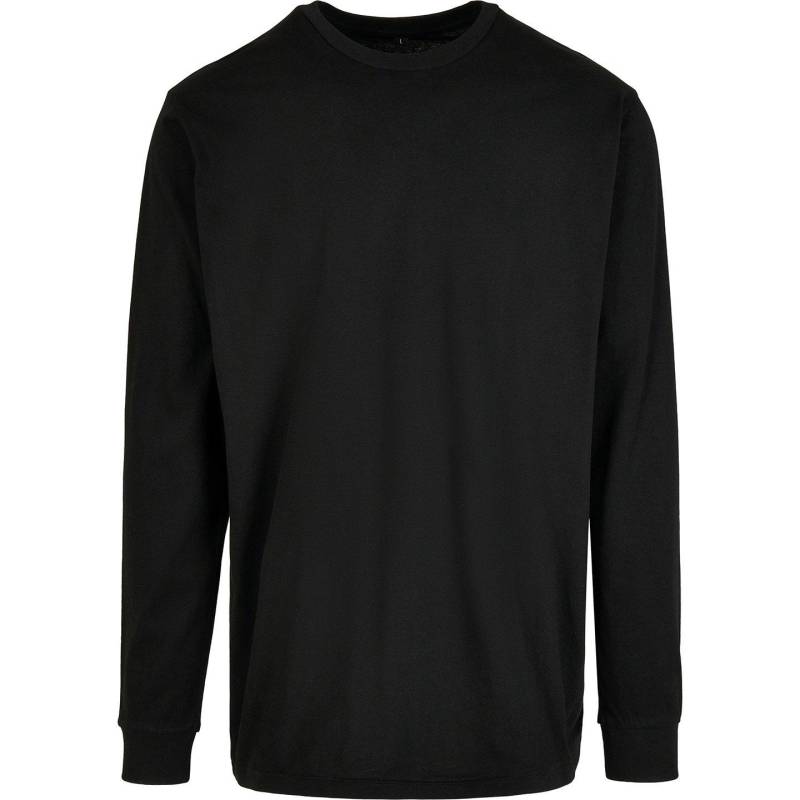 Organic Sweatshirt, Gerippter Ärmelaufschlag Herren Schwarz S von Build Your Own