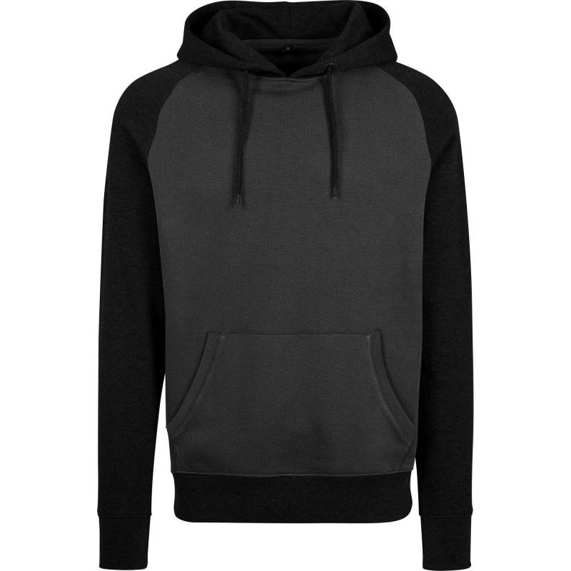 Raglan Kapuzenpullover Herren Charcoal Black L von Build Your Own