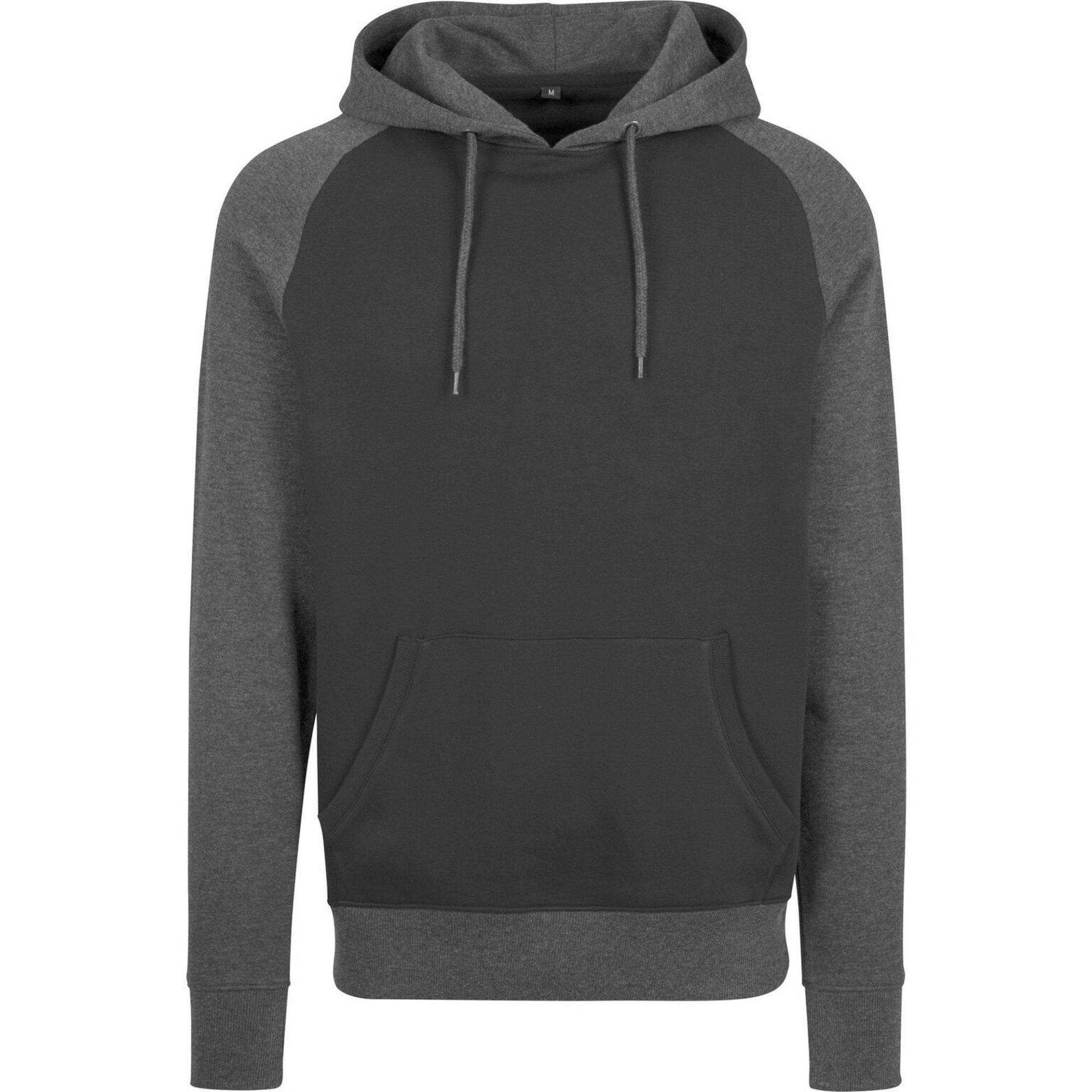 Raglan Kapuzenpullover Herren Schwarz L von Build Your Own