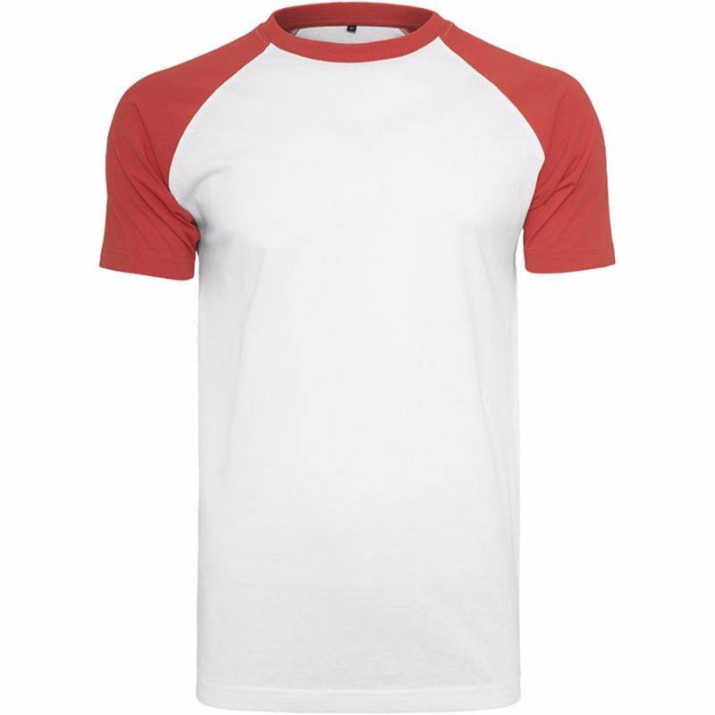 Raglan Kontrast Kurzarm Tshirt Herren Weiss XXL von Build Your Own