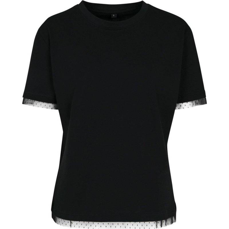 Tshirt Spitzendetail Damen Schwarz XS von Build Your Own