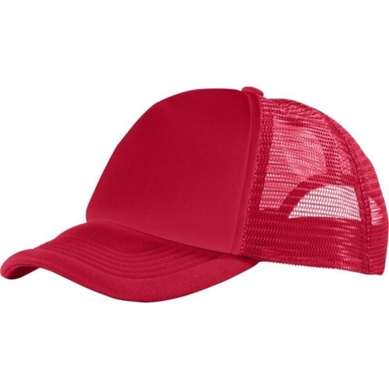 Trucker 5 Panel Kappe Damen Rot Bunt ONE SIZE von Bullet