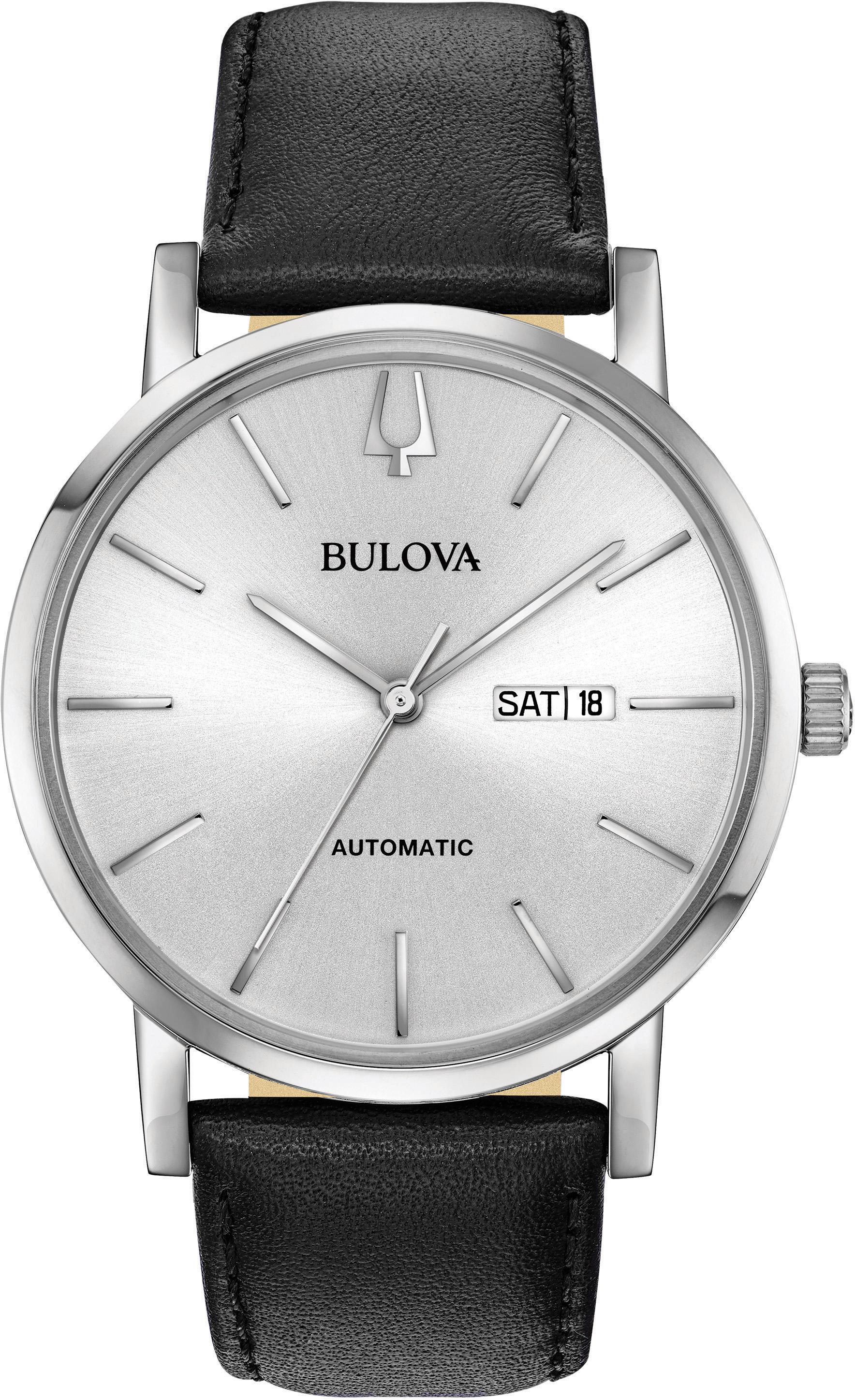 Bulova Automatikuhr »American Clipper, 96C130«, Armbanduhr, Herrenuhr, Damenuhr, Edelstahlarmband, Datum von Bulova