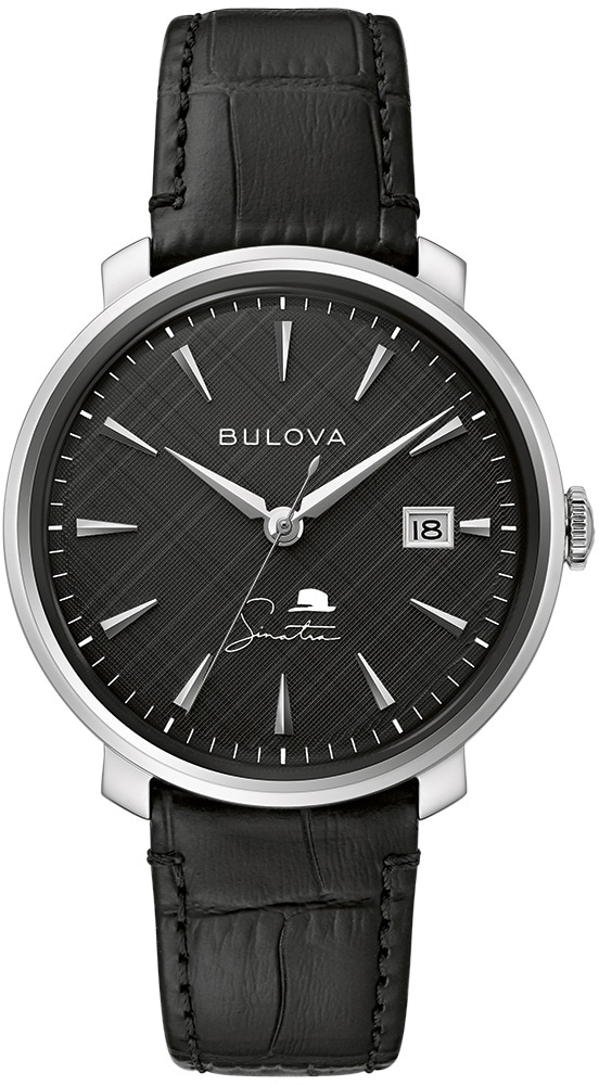 Bulova Automatikuhr »Frank Sinatra, 96B360«, Armbanduhr, Herrenuhr, Damenuhr, Lederarmband, Saphirglas von Bulova