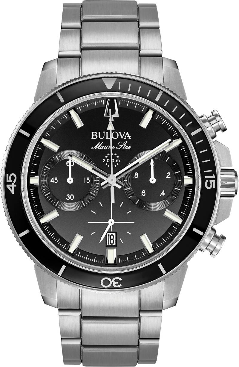 Bulova Chronograph »Marine Star, 96B272«, Armbanduhr, Quarzuhr, Herrenuhr, Edelstahlarmband, Datum von Bulova