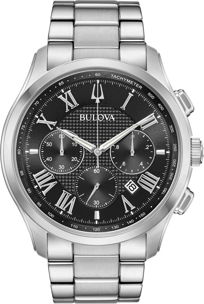 Bulova Chronograph »Wilton, 96B288«, Armbanduhr, Quarzuhr, Herrenuhr, Edelstahlarmband, Datum von Bulova