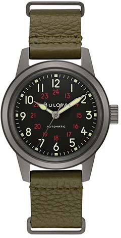 Bulova Mechanische Uhr »98A255«, Armbanduhr, Herrenuhr, Damenuhr, Automatik, Lederarmband