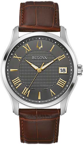 Bulova Quarzuhr »96B389«, Armbanduhr, Herrenuhr, Damenuhr, Lederarmband, Datum von Bulova