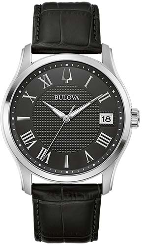 Bulova Quarzuhr »96B390«, Armbanduhr, Herrenuhr, Damenuhr, Lederarmband, Datum von Bulova