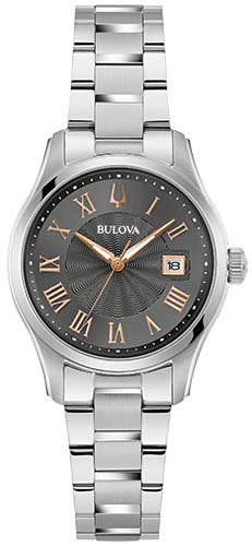 Bulova Quarzuhr »96M164«, Armbanduhr, Damenuhr, Edelstahlarmband, Leuchtzeiger, Datum von Bulova