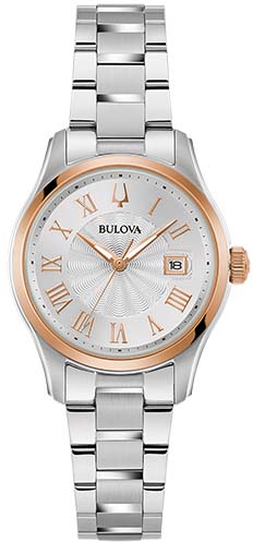 Bulova Quarzuhr »98M136«, Armbanduhr, Damenuhr, Edelstahlarmband, Datum von Bulova