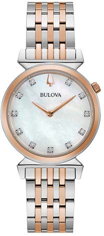 Bulova Quarzuhr »98P192«, Armbanduhr, Damenuhr, wasserdicht bis 30 bar, Saphirglas, Diamant von Bulova