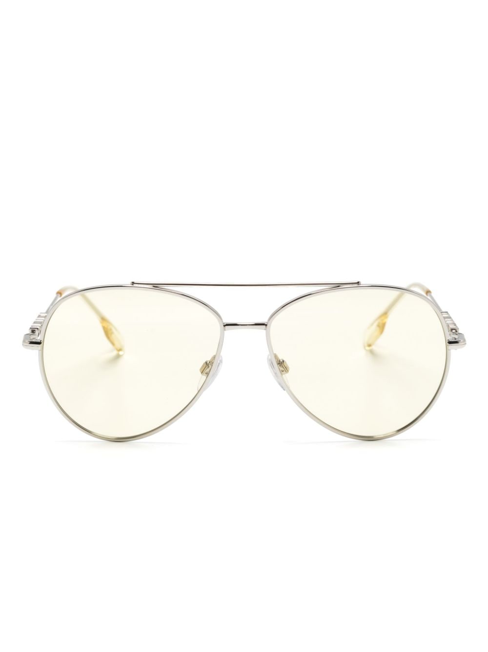 Burberry Eyewear logo-lettering pilot-frame sunglasses - Silver von Burberry Eyewear
